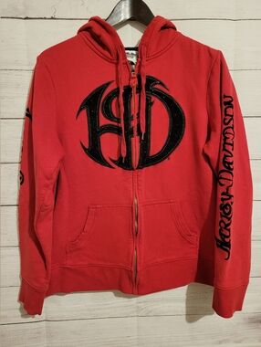 Women’s Harley-Davidson Zip Up Hoodie Rhinstones Plus 2X Y2K